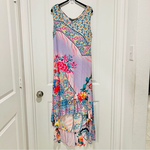 Tolani Collection Women's Boho High Low Flounce Hem Sleeveless Dress in Size XS - Picture 1 of 11